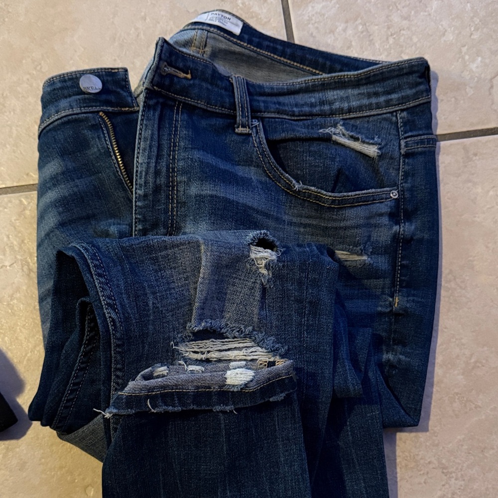 BKE Dark Blue Distressed Skinny Jeans